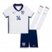 Camiseta Inglaterra Ezri Konsa #14 Primera Equipación Replica Eurocopa 2024 para niños mangas cortas (+ Pantalones cortos)